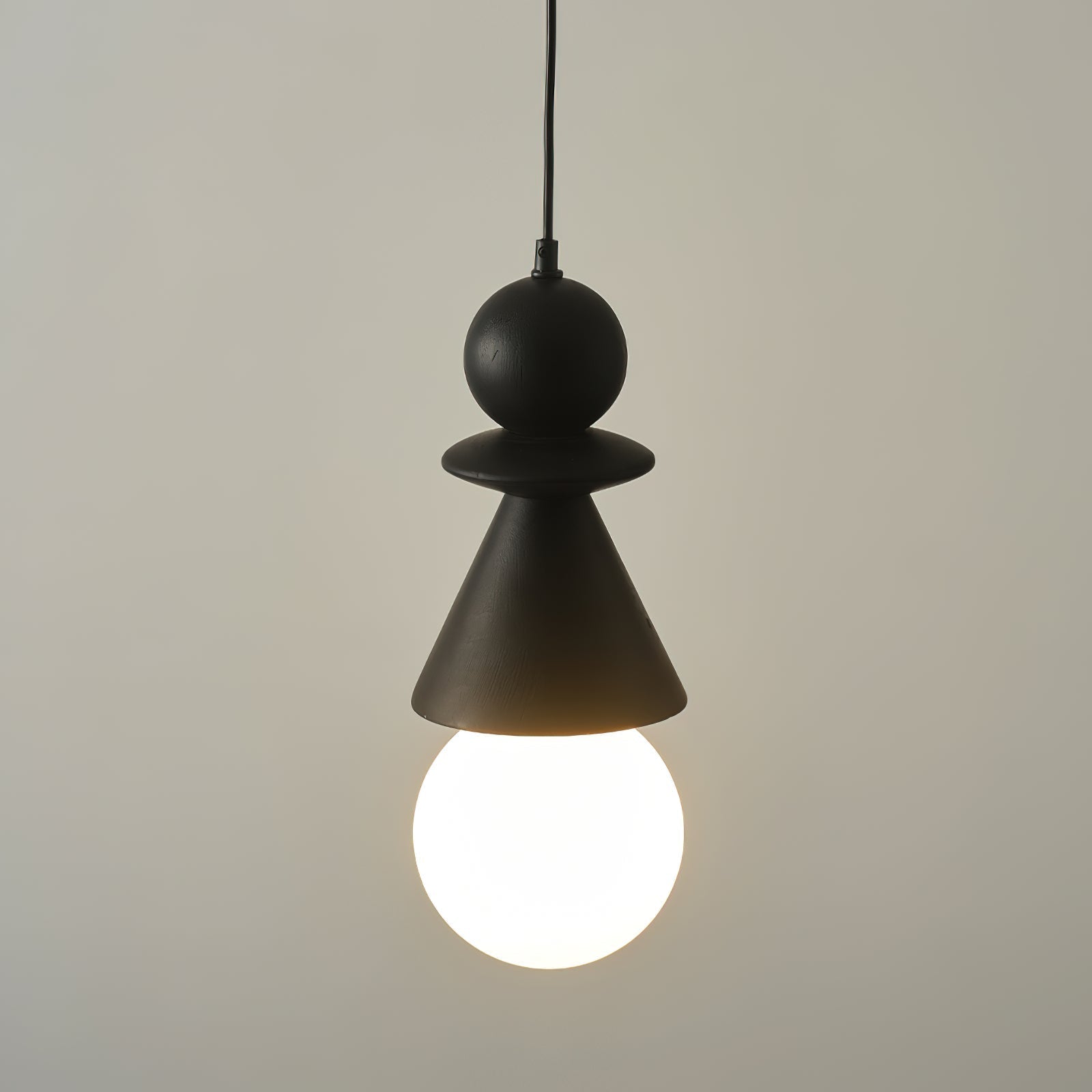 Aphais Modern Minimalist Rook Wooden Glass Pendant Lamp