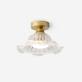 Rosa Glass Ceiling Lamp Brass Trim Elegant