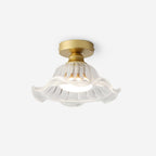 Rosa Glass Ceiling Lamp Brass Trim Elegant