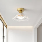 Rosa Glass Ceiling Lamp Brass Trim Elegant