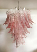 Aurora Chandelier Pink Murano Glass Leaves Cascading Romantic