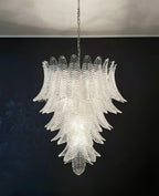 Aurora Chandelier Clear Glass Leaf Cascading Elegant