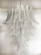Aurora Chandelier Clear Glass Leaf Cascading Elegant