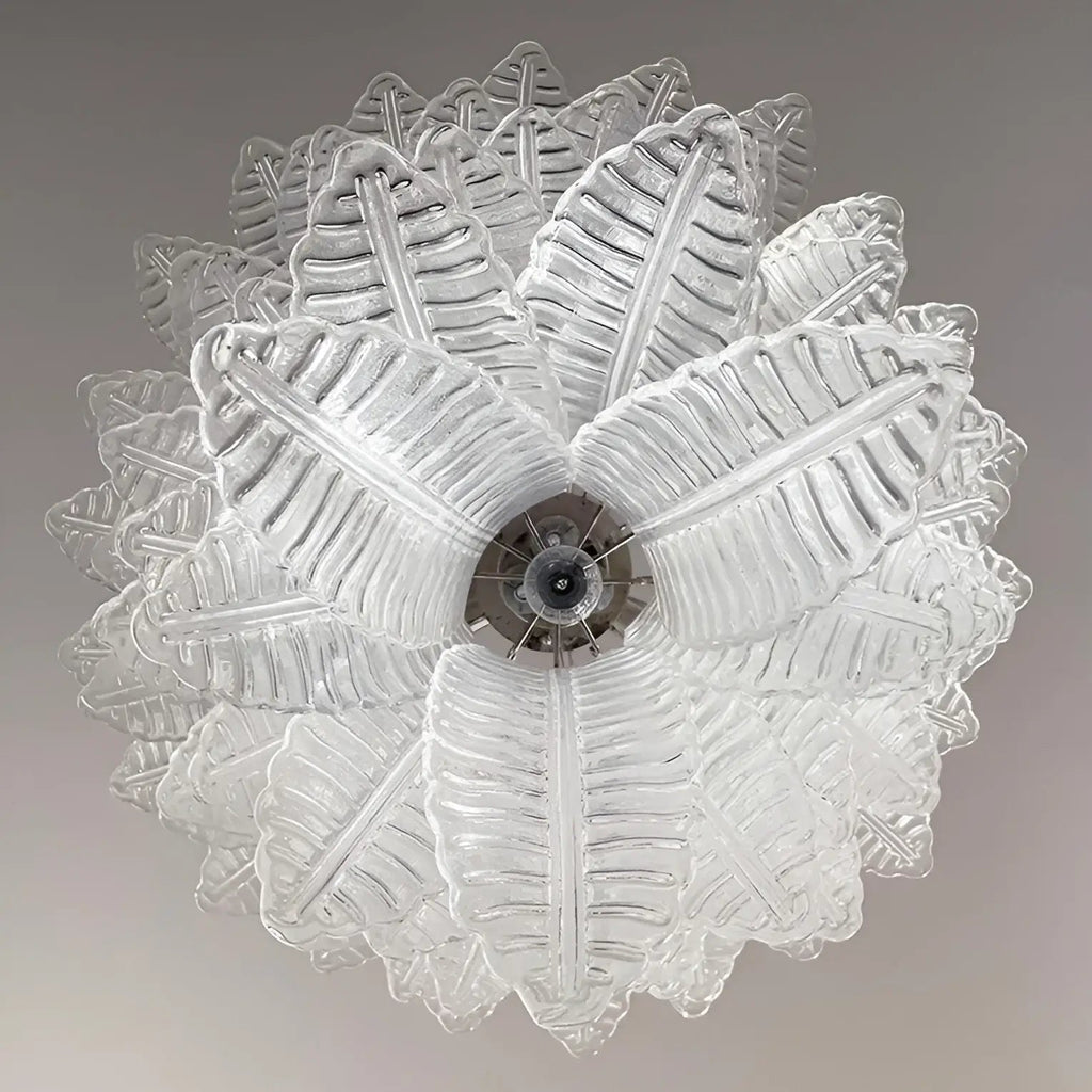 Aurora Chandelier Clear Glass Leaf Cascading Elegant
