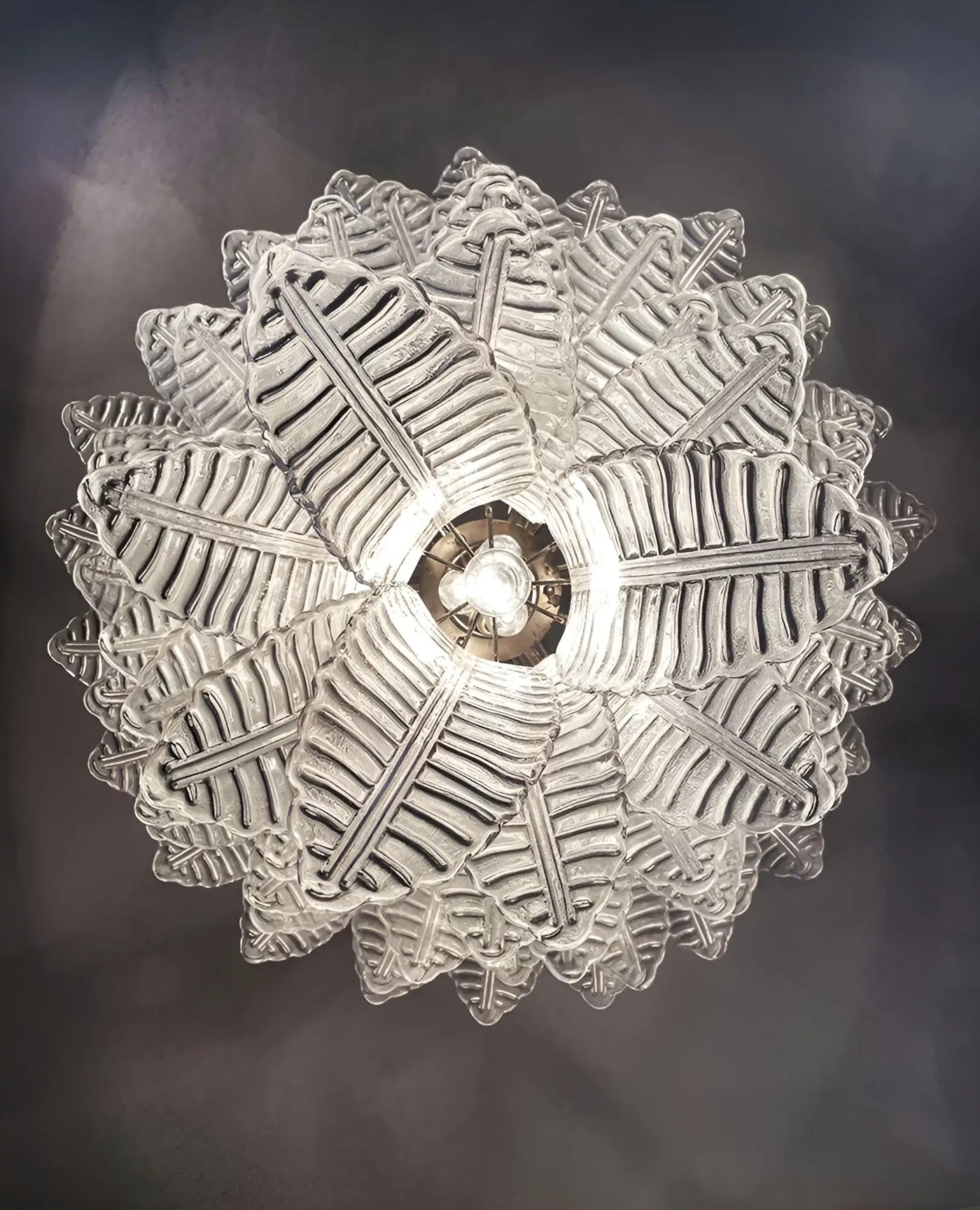 Aurora Chandelier Clear Glass Leaf Cascading Elegant