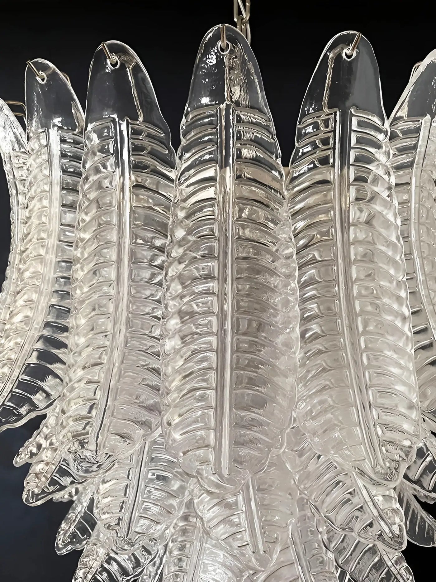 Aurora Chandelier Clear Glass Leaf Cascading Elegant