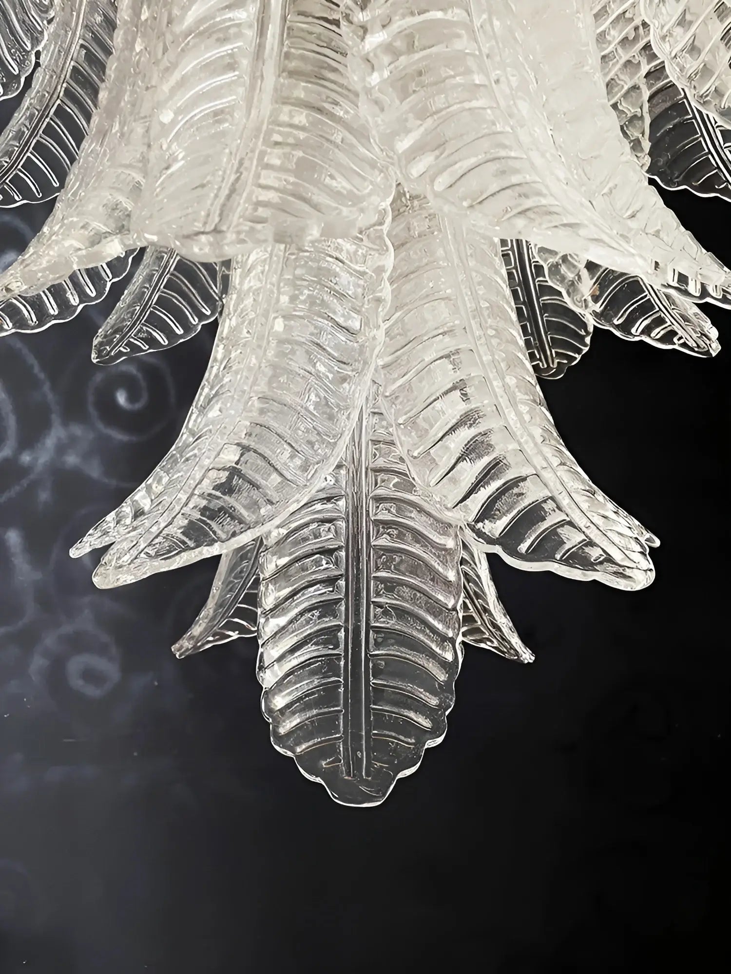 Aurora Chandelier Clear Glass Leaf Cascading Elegant
