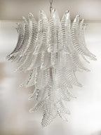 Aurora Chandelier Clear Glass Leaf Cascading Elegant