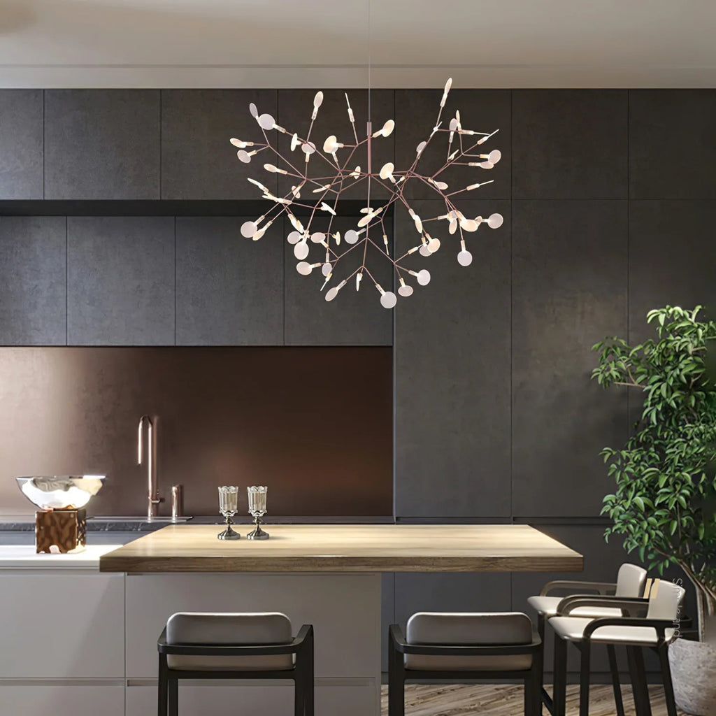 Olivia Unique Sputnik Art Deco Firefly Chandelier, Living Room/ Bedroom