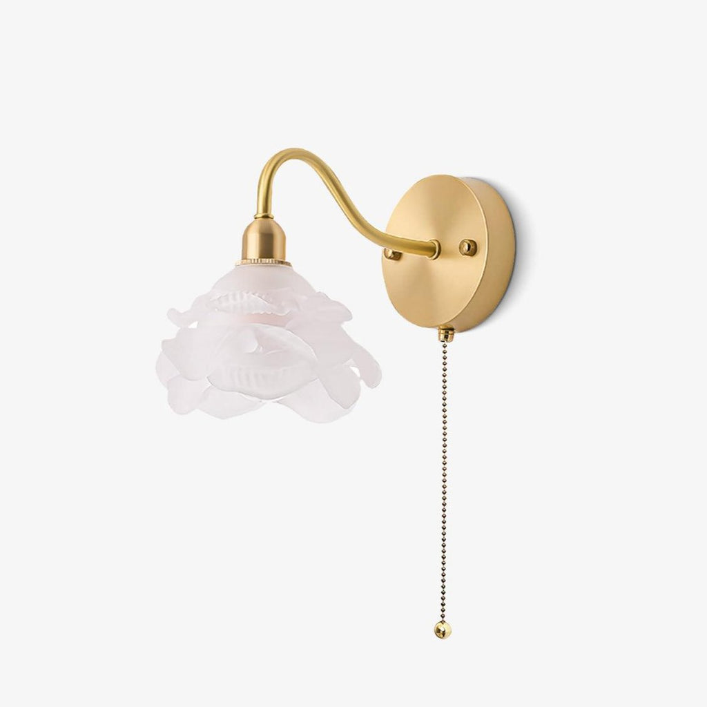Cove Nordic Art Rose Brass Glass Wall Light