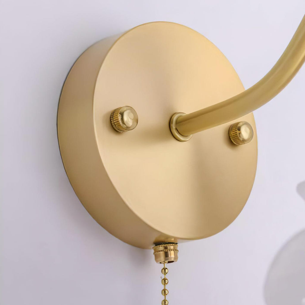 Cove Nordic Art Rose Brass Glass Wall Light