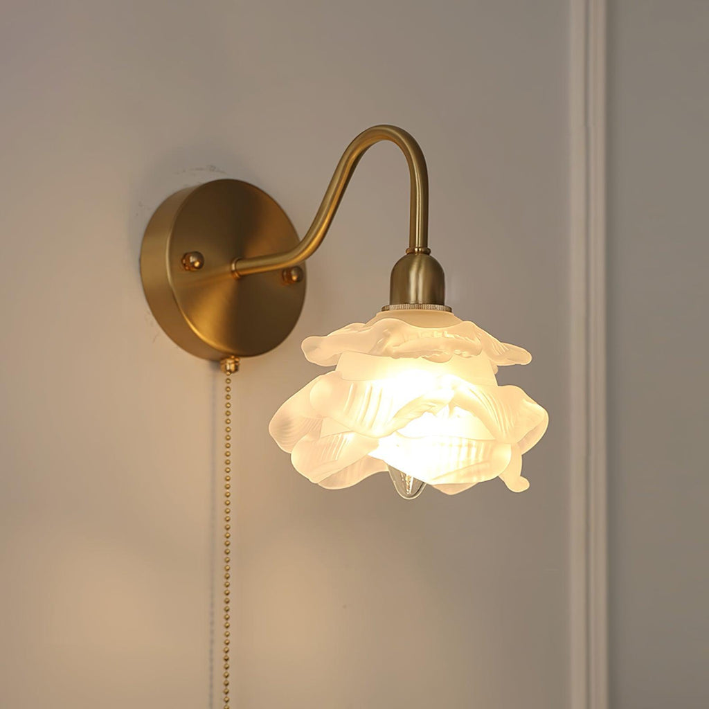 Cove Nordic Art Rose Brass Glass Wall Light