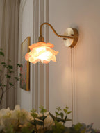 Cove Nordic Art Rose Brass Glass Wall Light