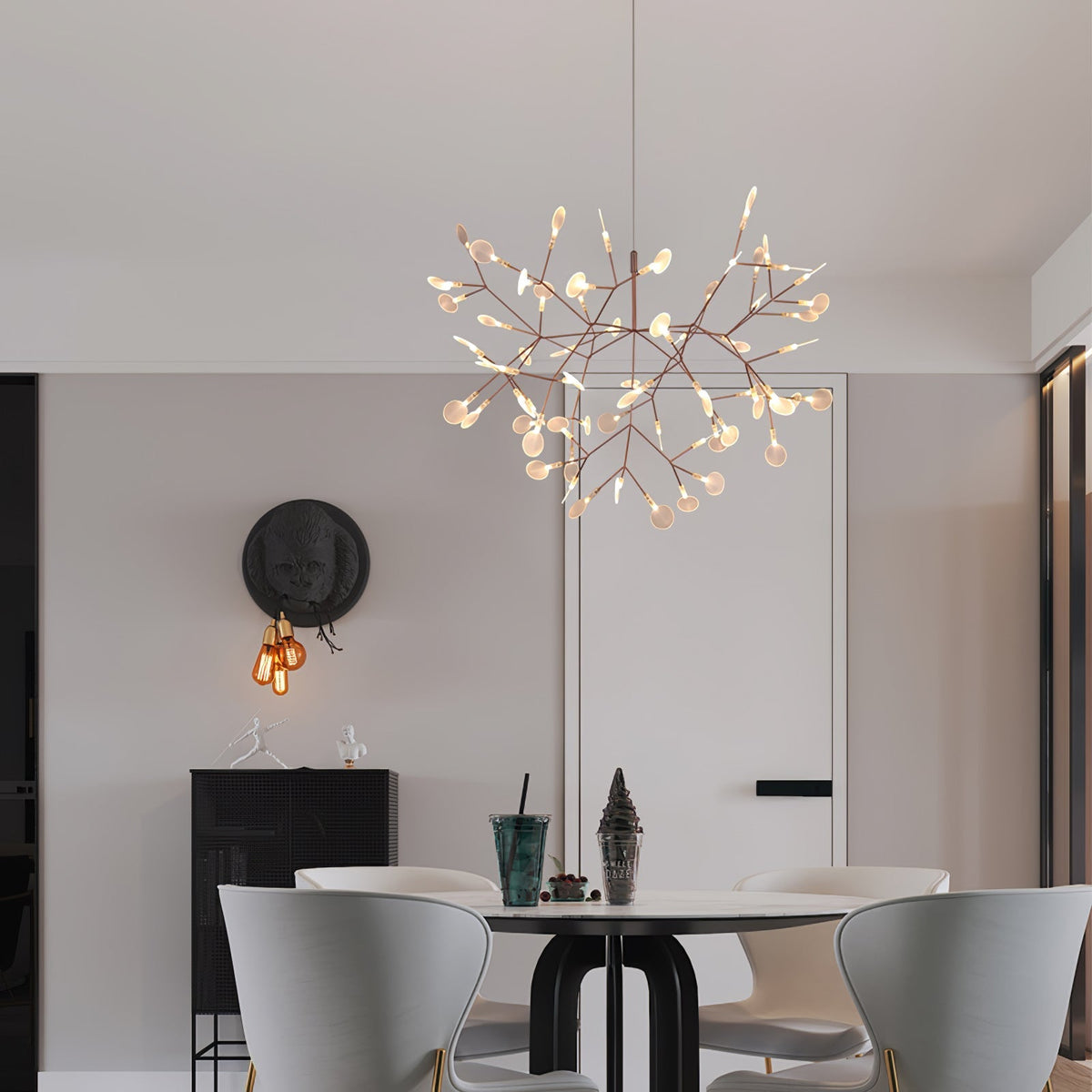 Lustra Chandelier Rose Gold Firefly LED Branch