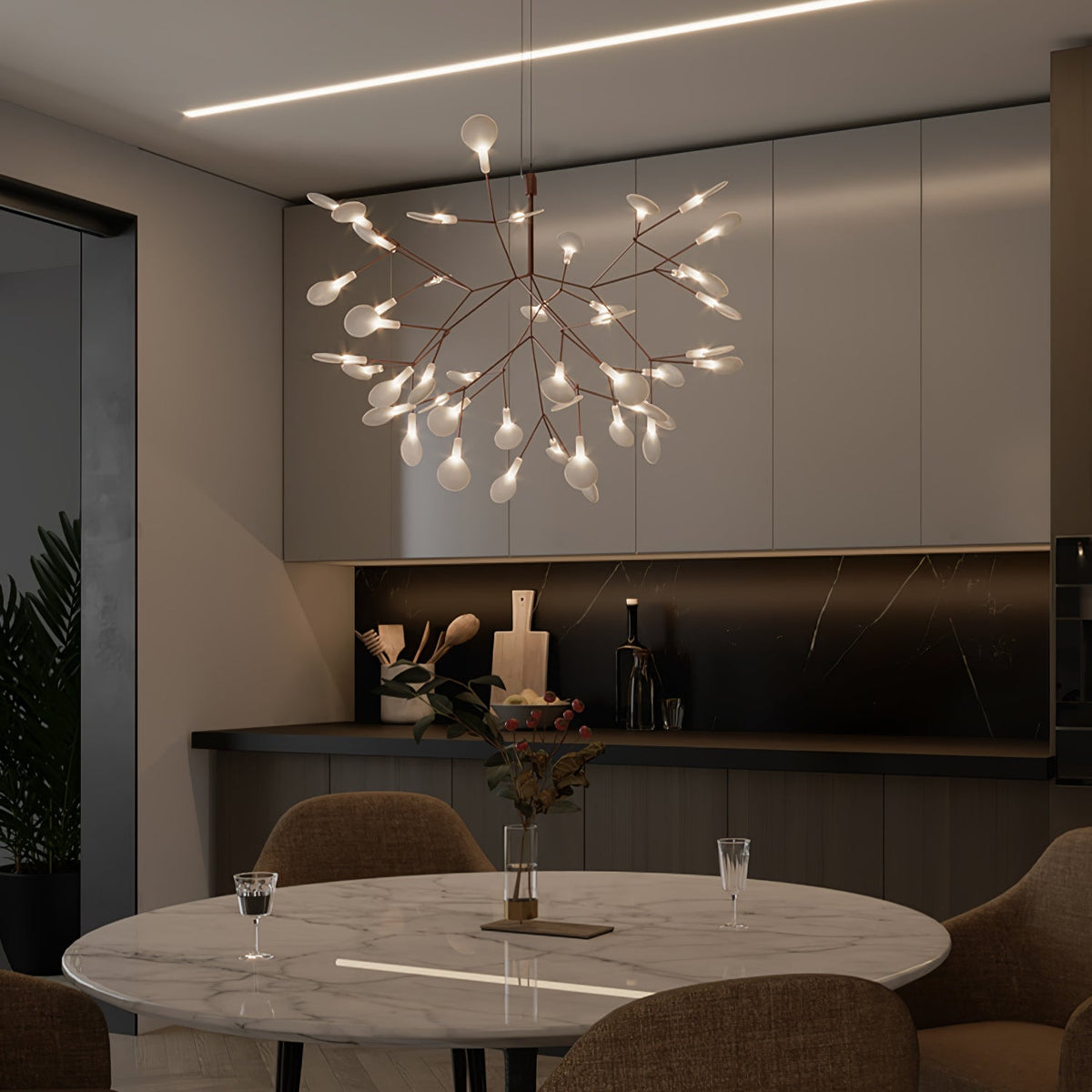 Lustra Chandelier Rose Gold Firefly LED Branch