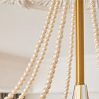 Allirila Traditional Elegance  Vintage Bloom Pearls Glass Chandelier