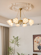 Allirila Traditional Elegance  Vintage Bloom Pearls Glass Chandelier