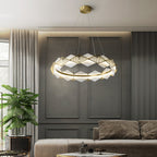 Etalarae Modern Minimalist Rote LED Alabaster Chandelier