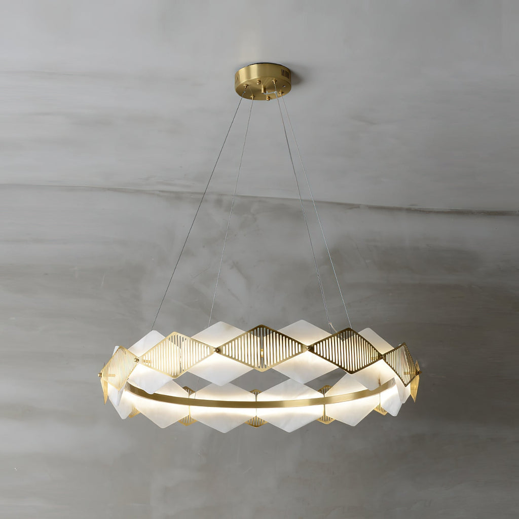 Etalarae Modern Minimalist Rote LED Alabaster Chandelier