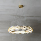 Etalarae Modern Minimalist Rote LED Alabaster Chandelier