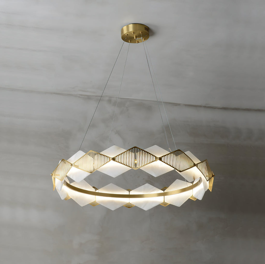 Etalarae Modern Minimalist Rote LED Alabaster Chandelier