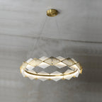 Etalarae Modern Minimalist Rote LED Alabaster Chandelier
