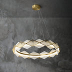 Etalarae Modern Minimalist Rote LED Alabaster Chandelier