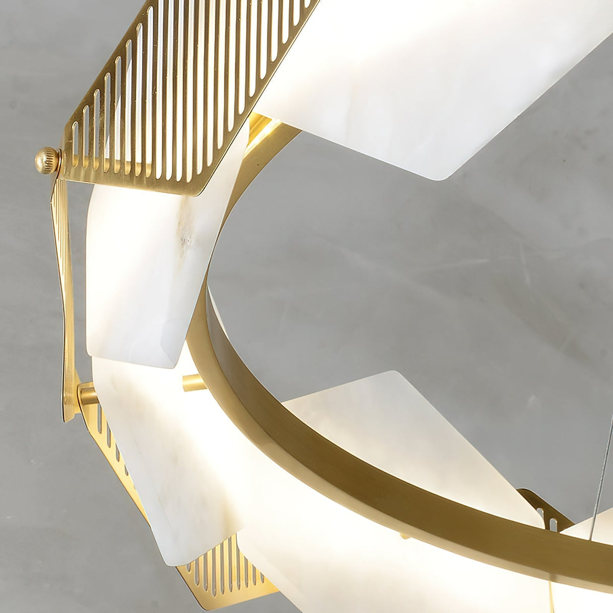 Etalarae Modern Minimalist Rote LED Alabaster Chandelier