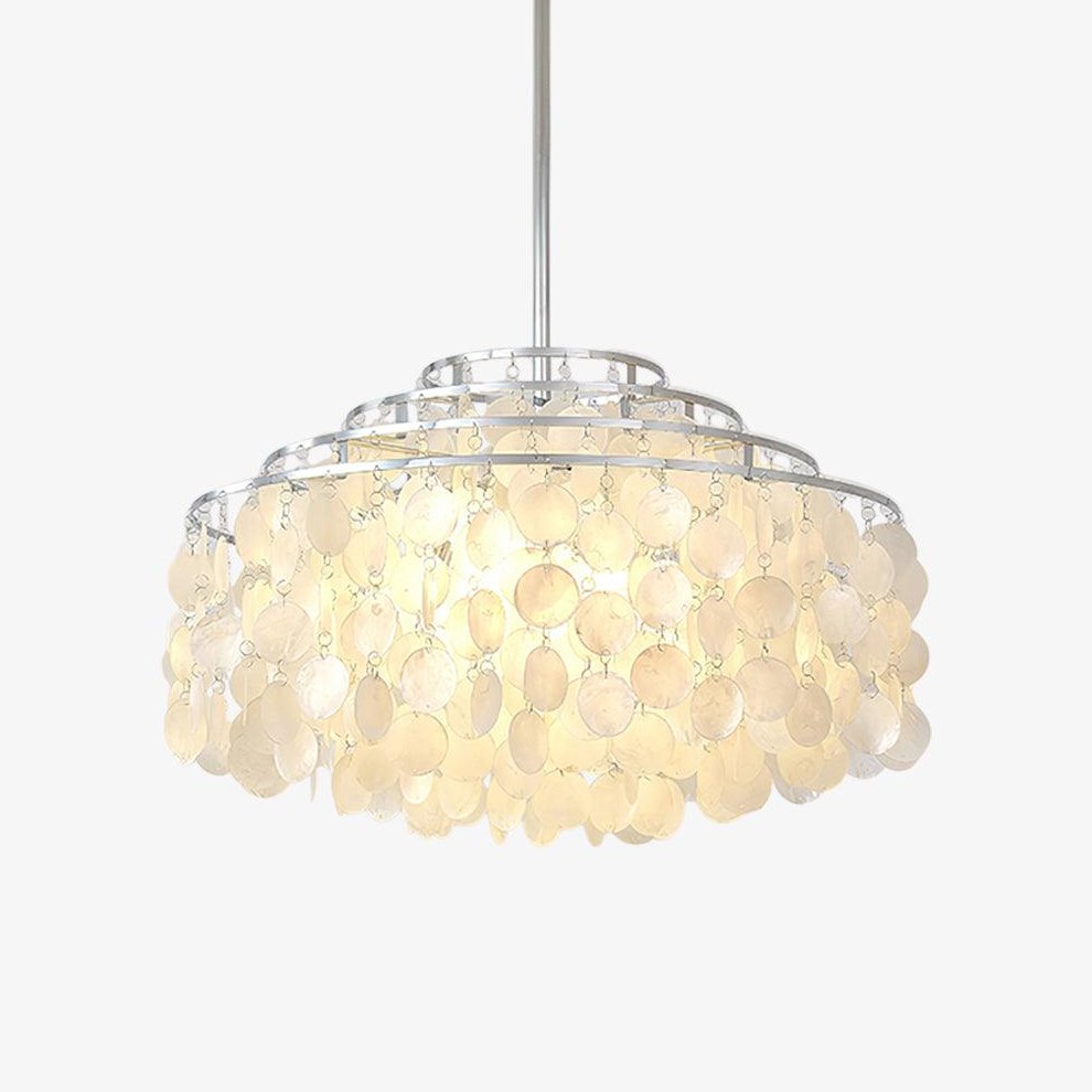 Lustra Pendant Lamp Round Shell Chrome