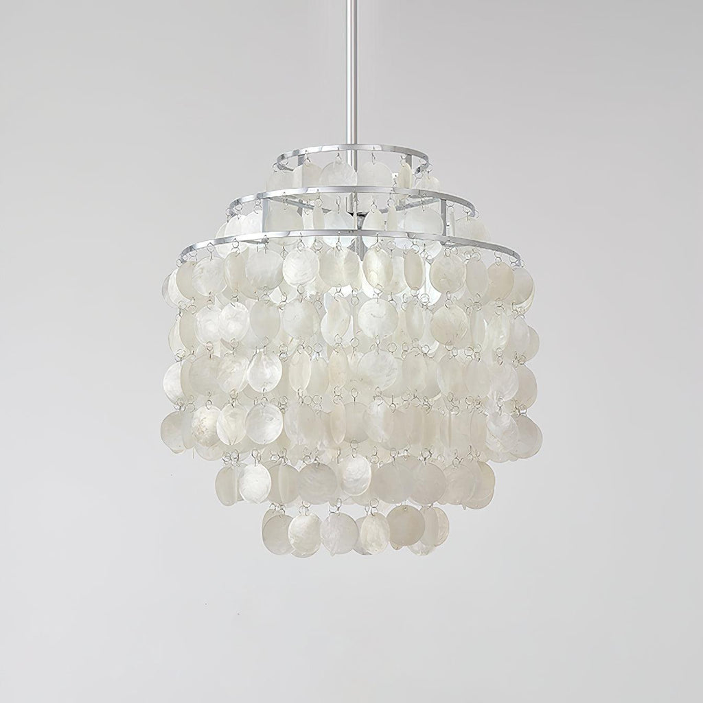 Lustra Pendant Lamp Round Shell Chrome