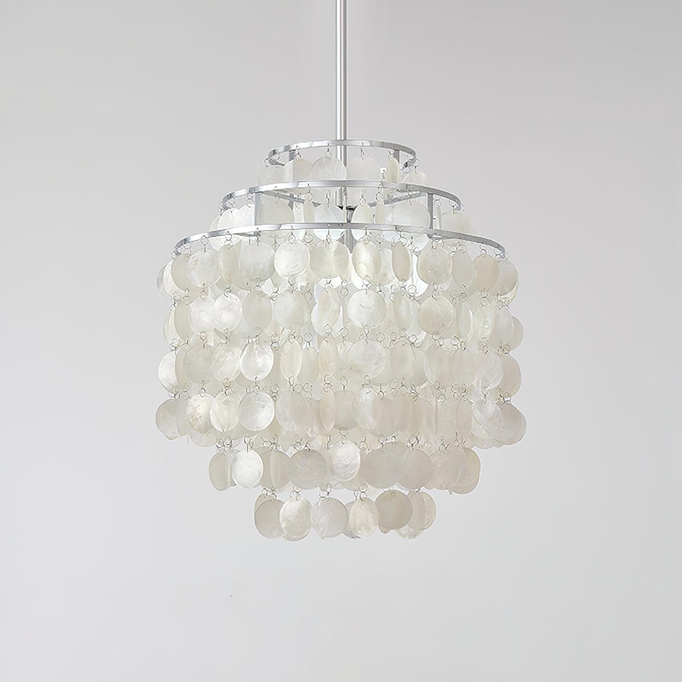 Lustra Pendant Lamp Round Shell Chrome