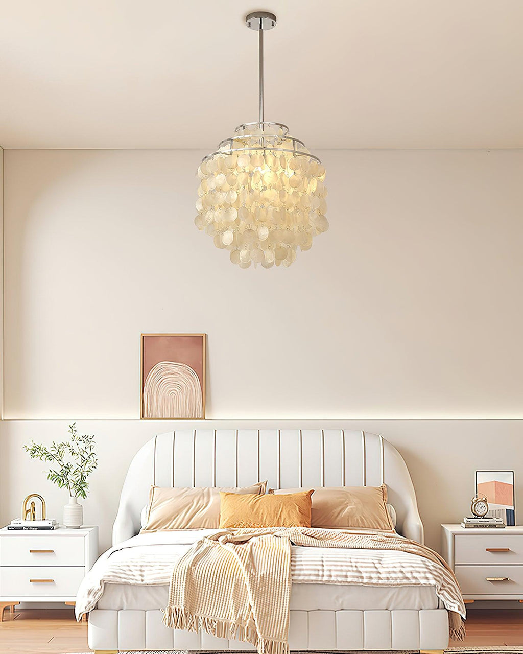 Lustra Pendant Lamp Round Shell Chrome