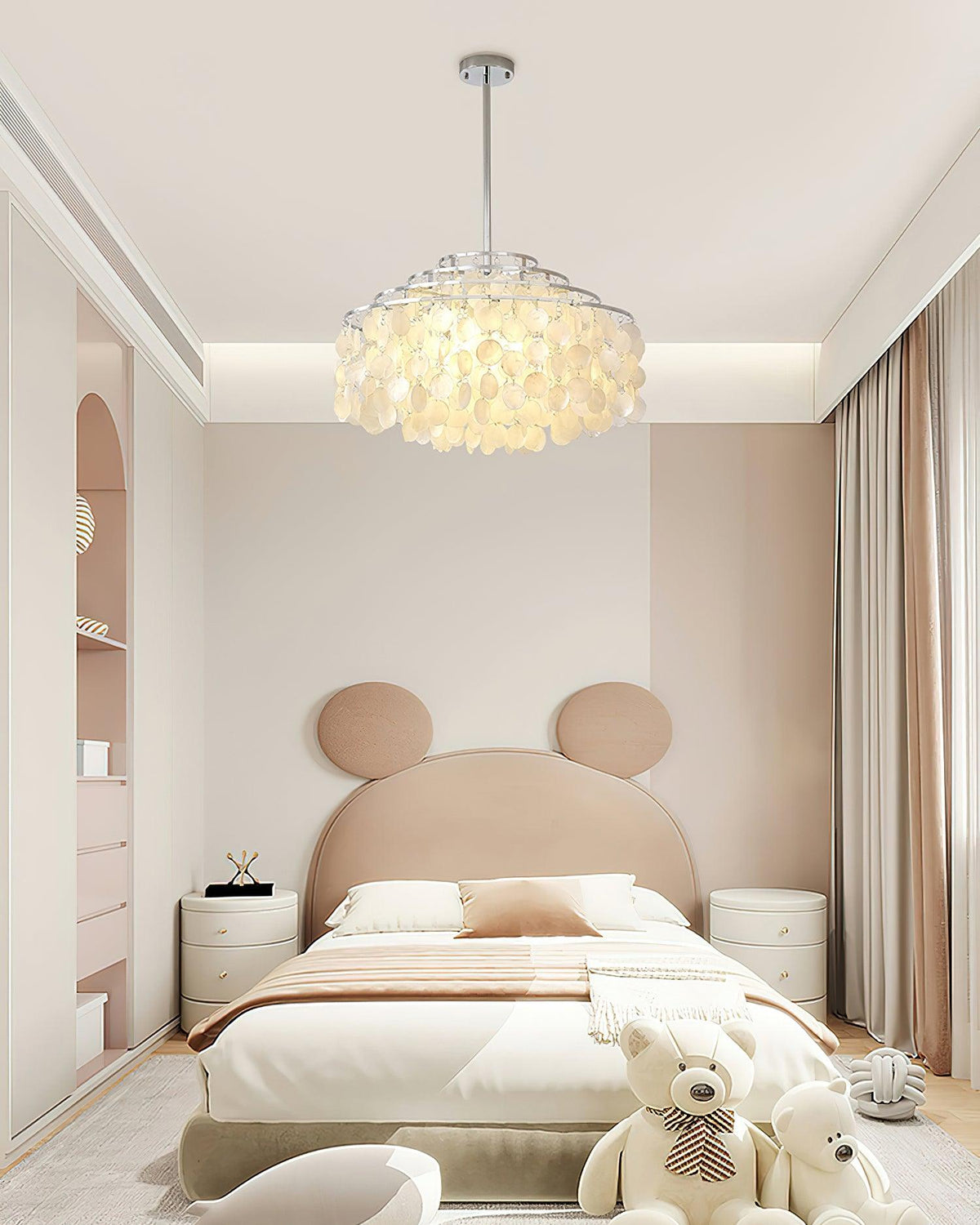 Lustra Pendant Lamp Round Shell Chrome