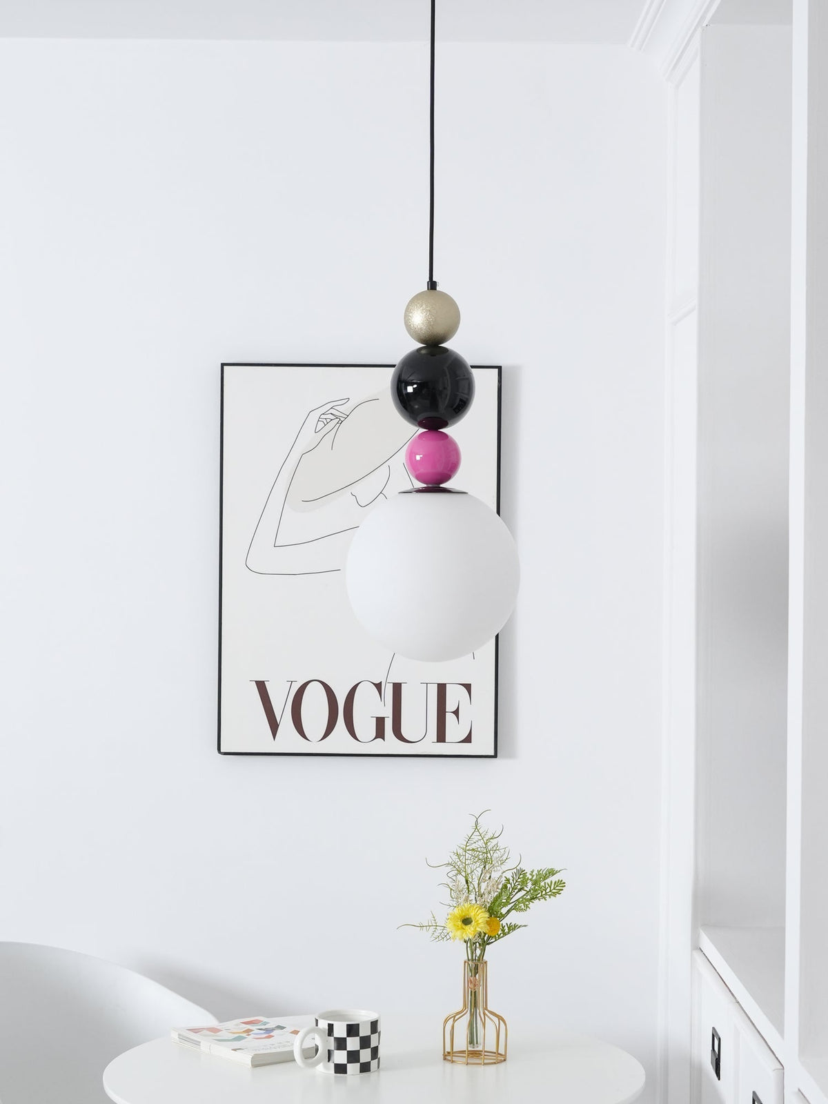 Eshaisra Nordic Art Round Balls Stacking Glass Pendant Lamp