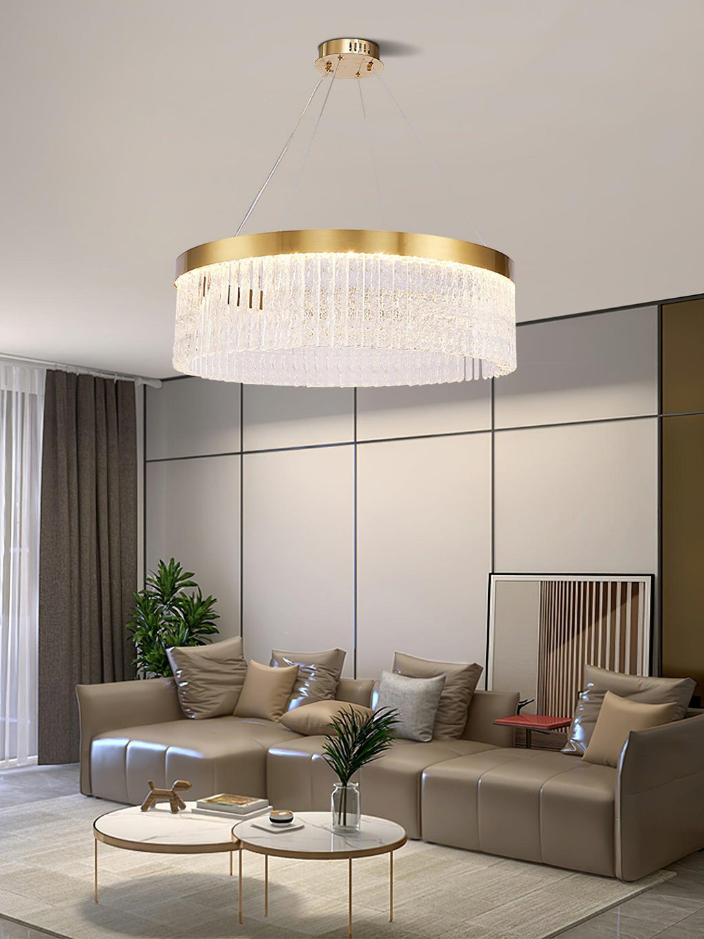 Lustra Chandelier Round Halo Crystal