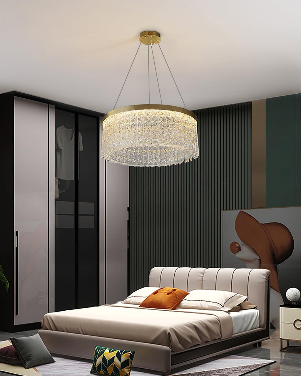 Lustra Chandelier Round Halo Crystal