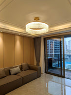 Lustra Chandelier Round Halo Crystal