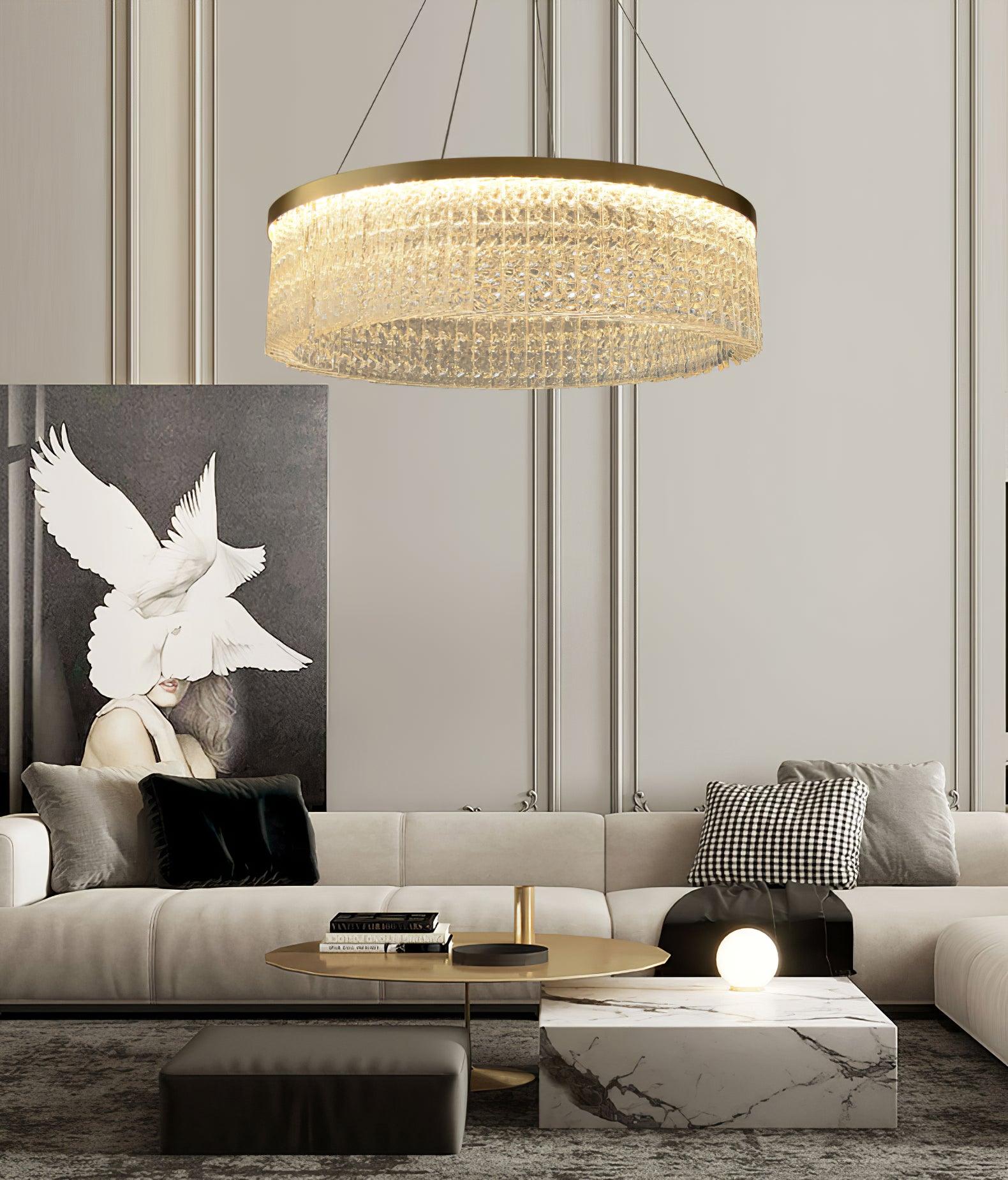 Lustra Chandelier Round Halo Crystal