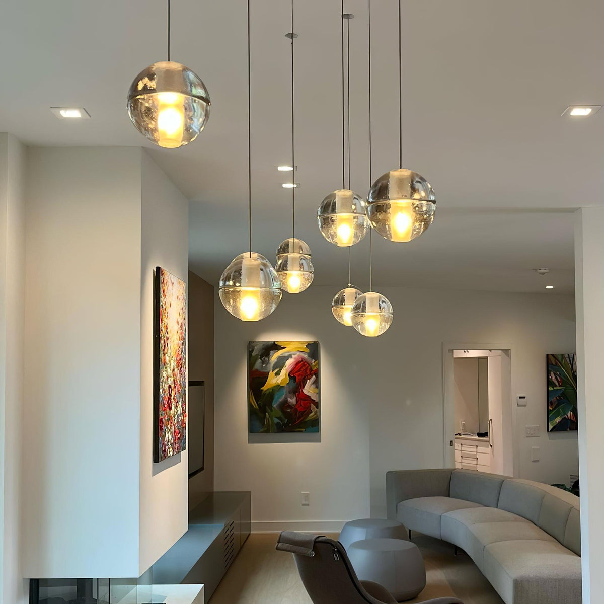 Round Chandelier Hanging Cluster Crystal Drop