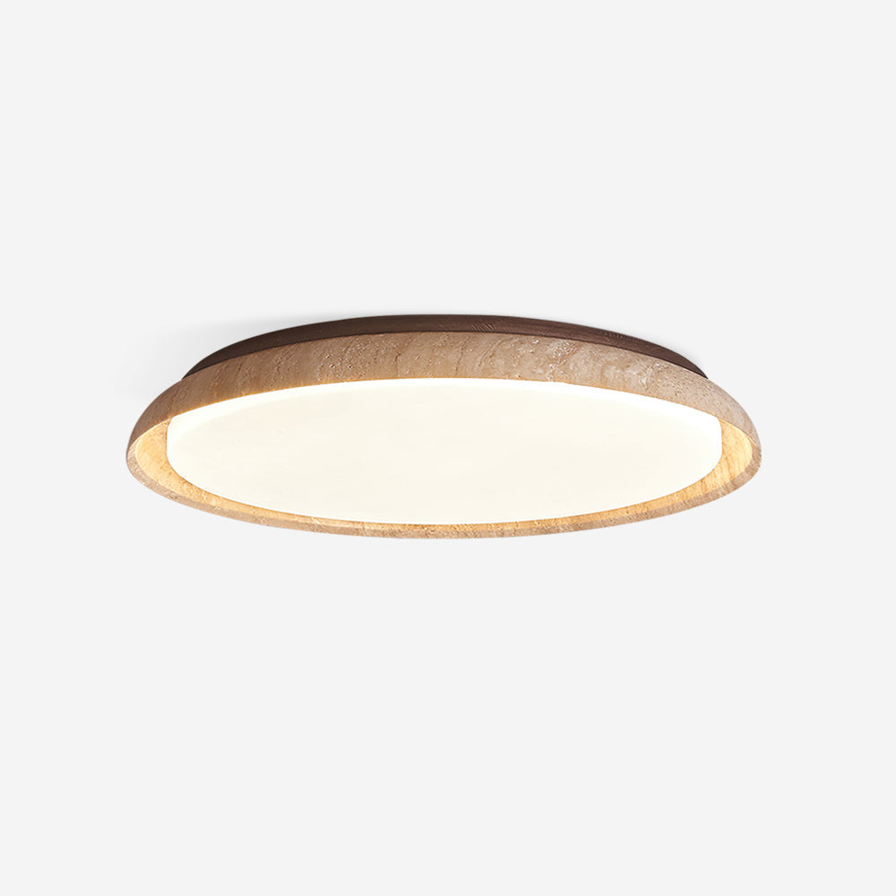 Halo Round Travertine Ceiling Light - image 1