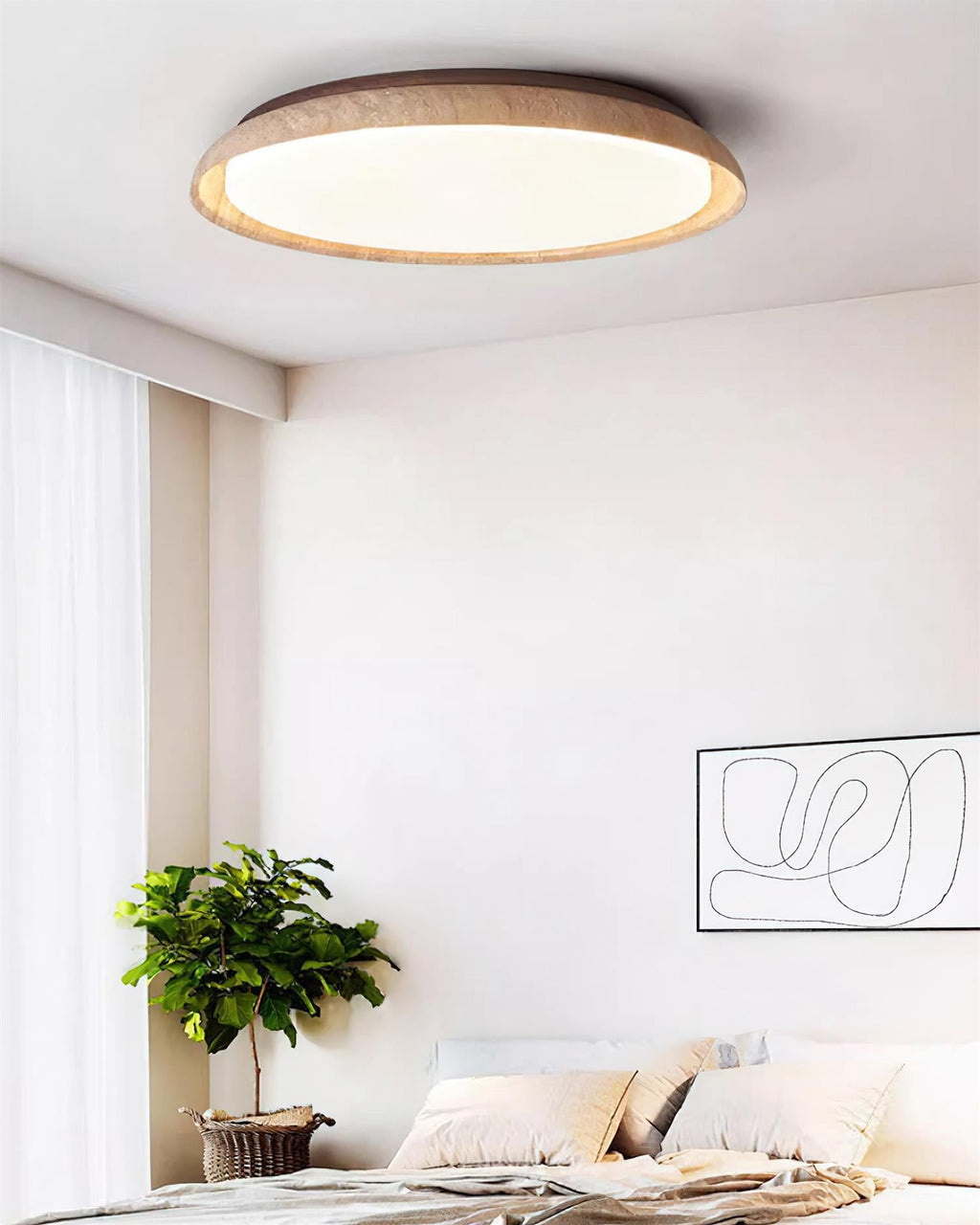 Halo Round Travertine Ceiling Light - image 4