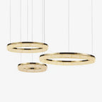 Lustra Chandelier Round Ring Crystal Gold LED