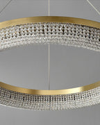 Lustra Chandelier Round Ring Crystal Gold LED