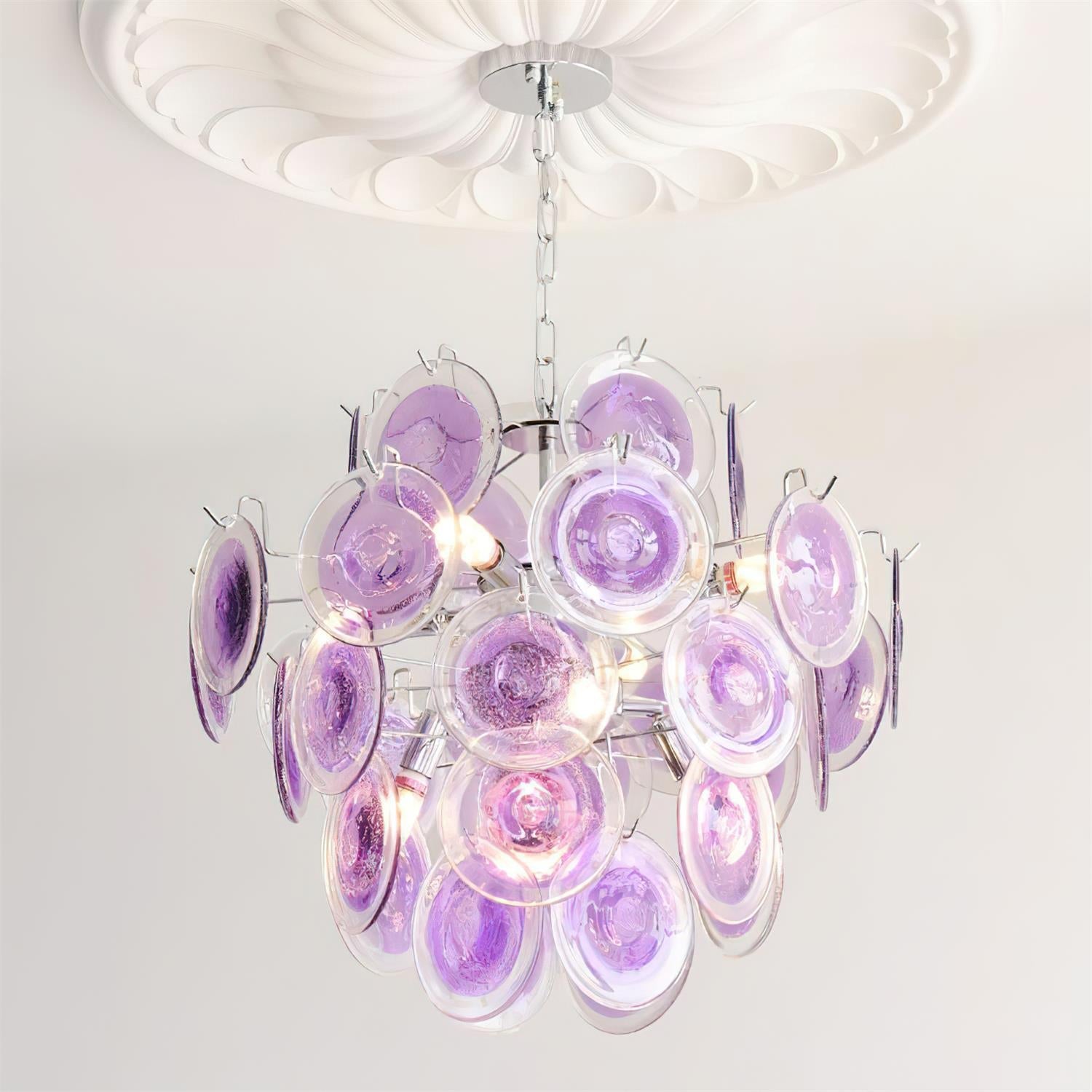 Rovigo Chandelier Handblown Glass Disc Sphere