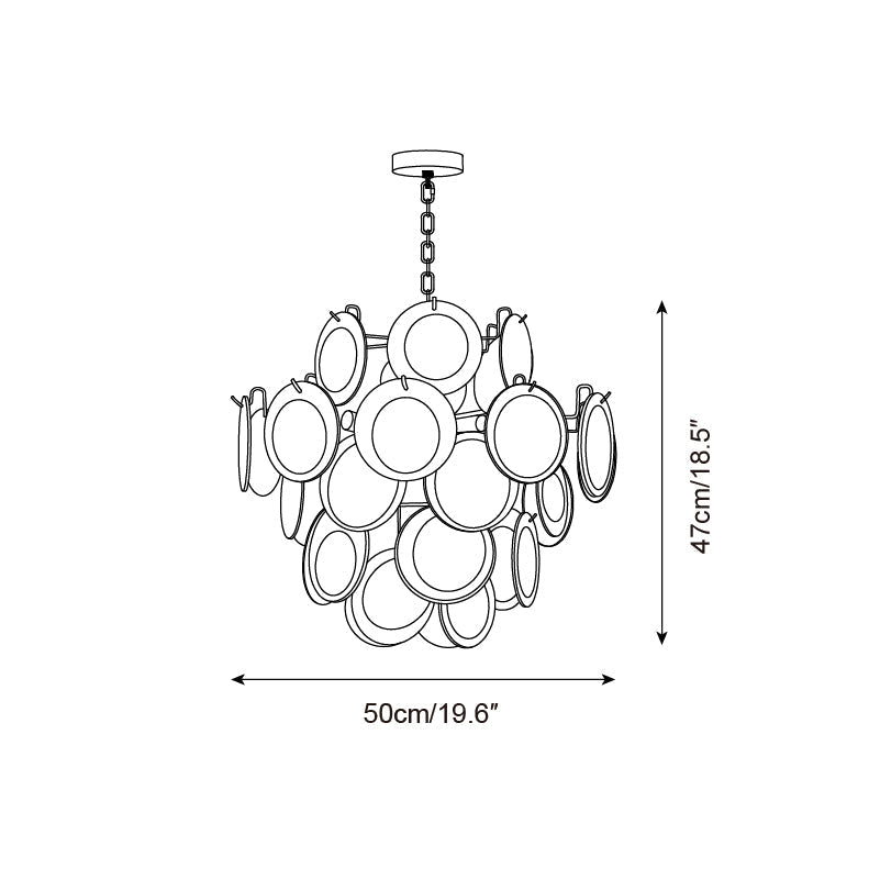 Rovigo Chandelier Handblown Glass Disc Sphere