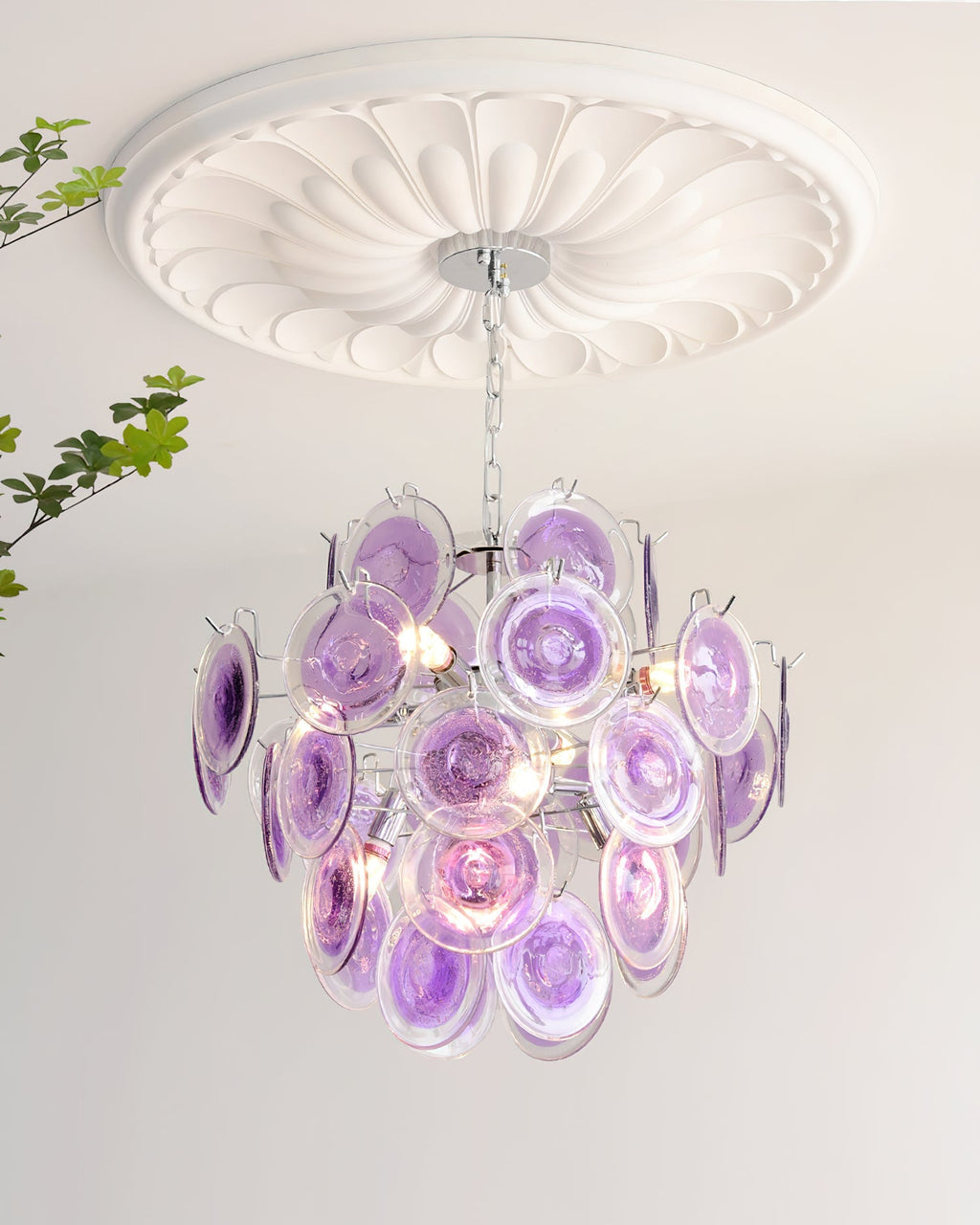 Rovigo Chandelier Handblown Glass Disc Sphere