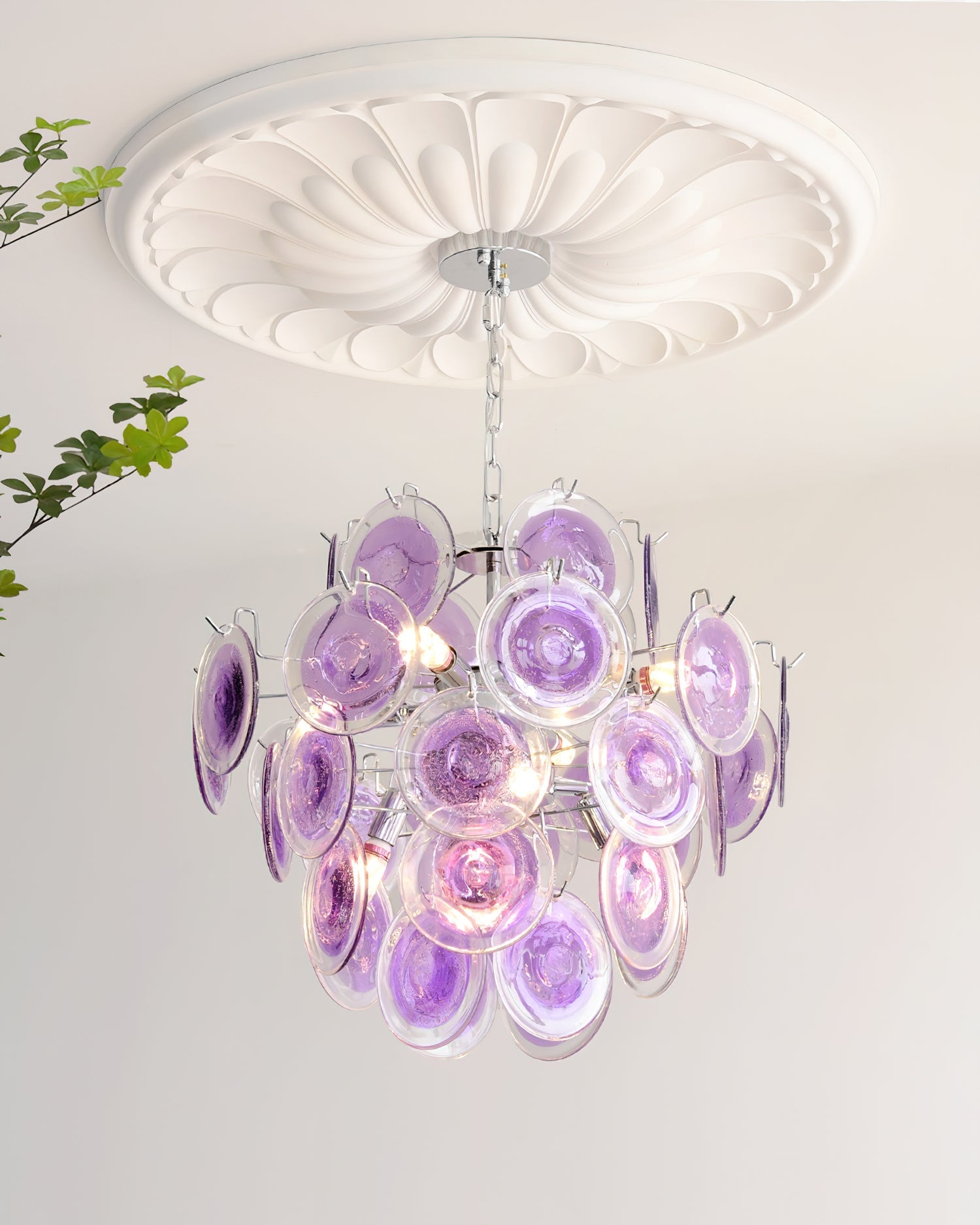 Rovigo Chandelier Handblown Glass Disc Sphere