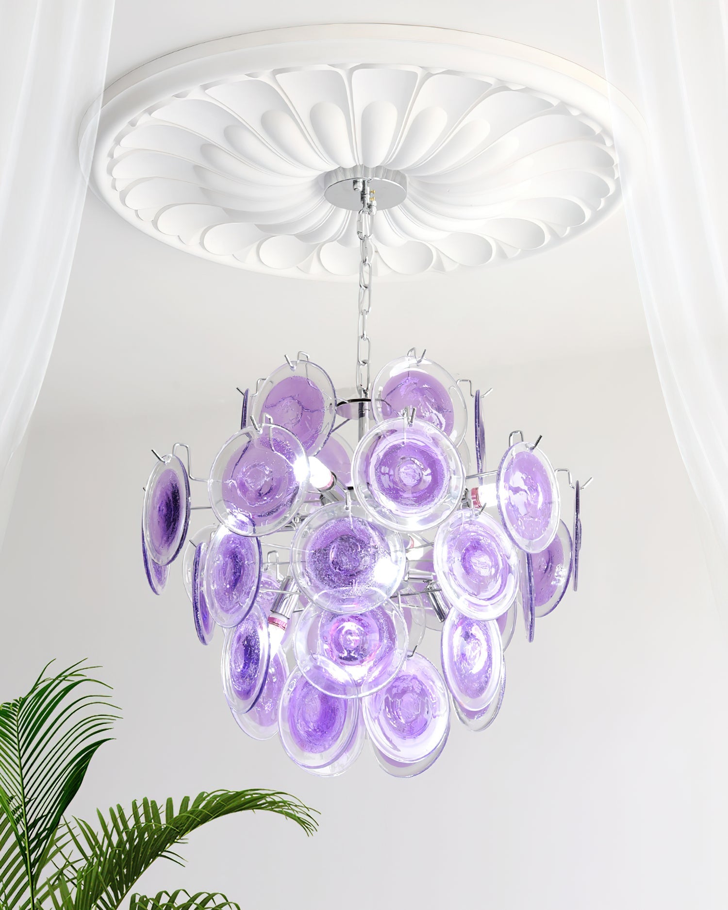 Rovigo Chandelier Handblown Glass Disc Sphere