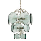 Aurora Chandelier Rovigo Recycled Glass Disc Modern Flowing
