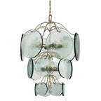 Aurora Chandelier Rovigo Recycled Glass Disc Modern Flowing